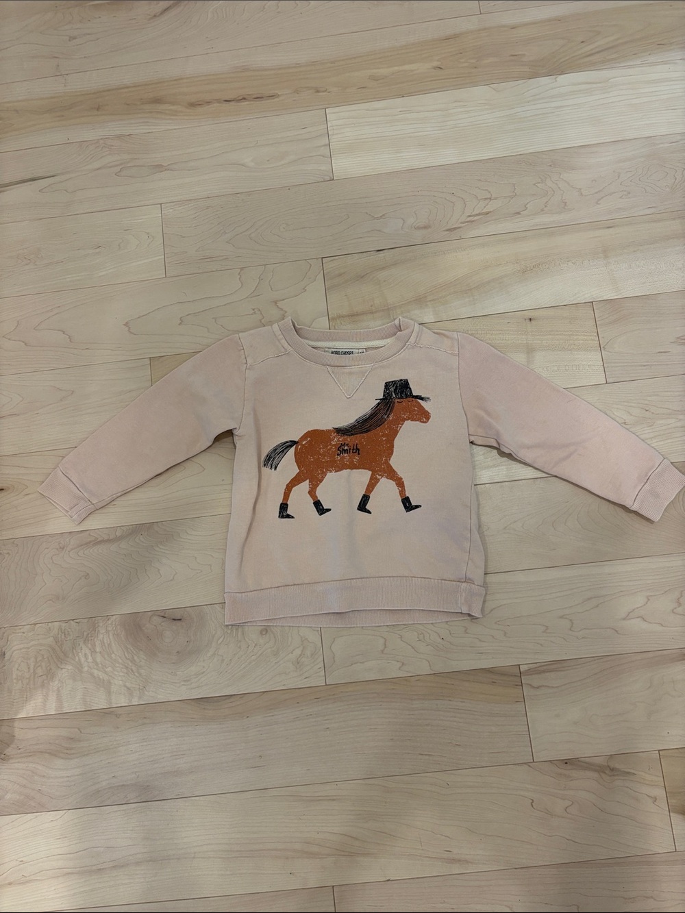 Bobo Choses Pale Pink Sweatshirt with Horse Graphic